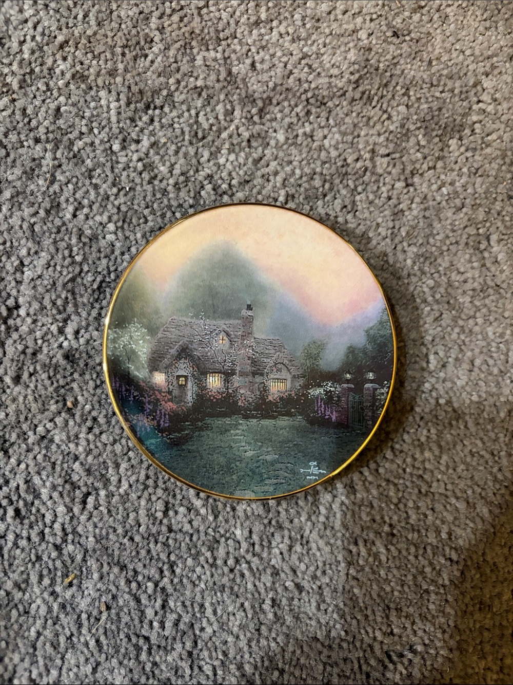 Thomas Kinkade enchanted seasons plate fifth issue (May). “Merritt’s Cottage”